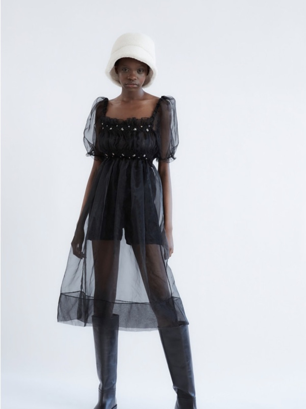 TACH CLOTHING - CORA ORGANZA DRESS-BLACK - Size M